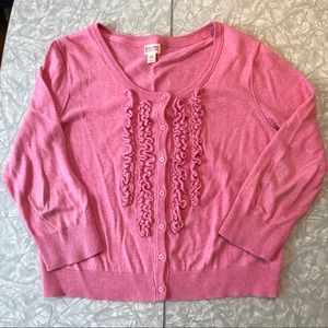 Pink Ruffle Front Mossimo Cardigan Sweater